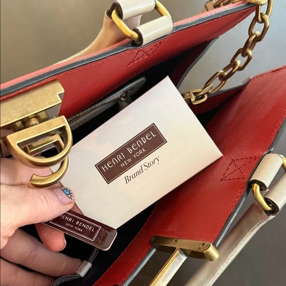 Henri Bendel Blue and burnt orange Tote Bag - Picture 6 of 8